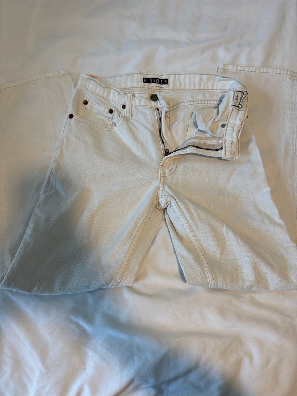 B SIDES Womens Straight leg white Jeans